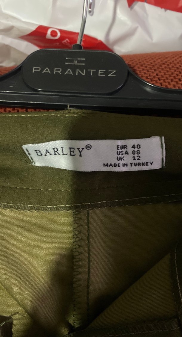 Kadın Haki Kumaş Pilili Pantolon - Görsel 4