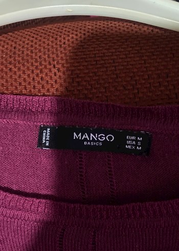 Bordo Uzun Kollu Keten Kadın Kazak - Görsel 2