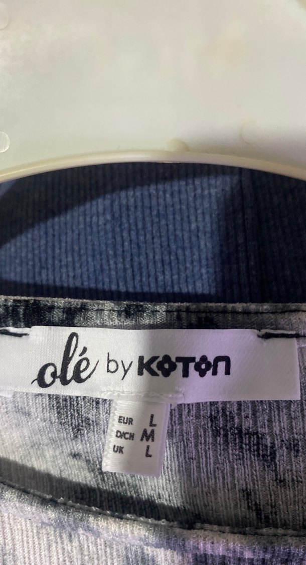 Kadın Gri Bağlama Boyalı Uzun Kollu Triko Bluz - Görsel 2