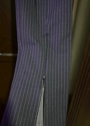 Düz Renk Mor Kadın Kumaş Pantolon - Görsel 3