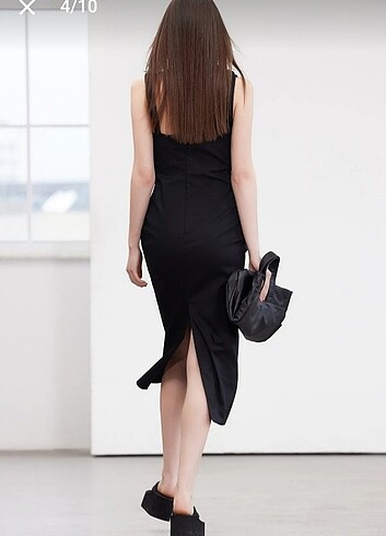 Trendyol & Milla TRENDYOLMİLLA Limited Edition Siyah Midi Dokuma Elbise