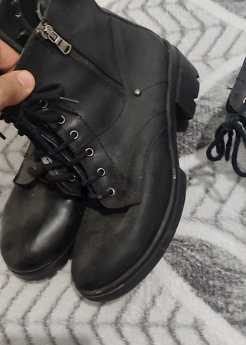 Siyah Deri Kadın Stiletto Topuklu Bot - Görsel 2