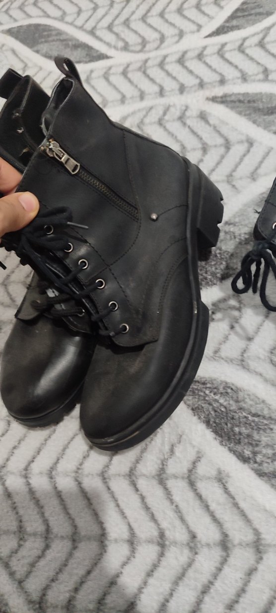 Siyah Deri Kadın Stiletto Topuklu Bot - Görsel 2