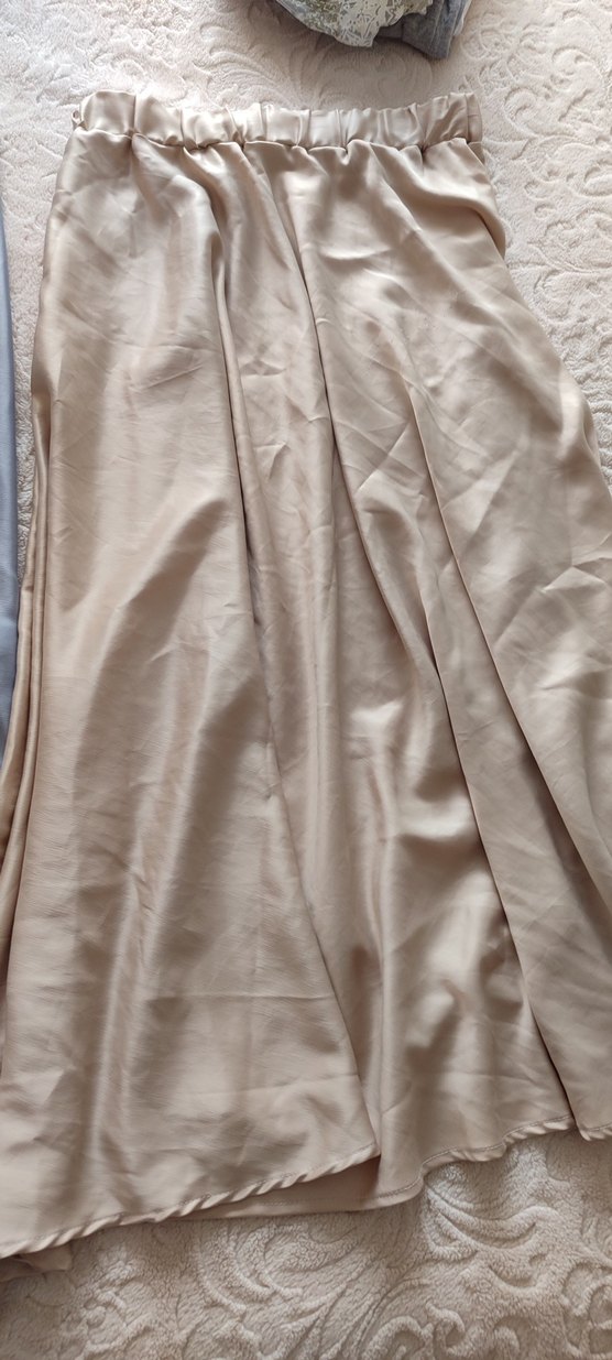 Uzun, Salaş Kesim, Dökümlü Kadın Etek saten özel dikim - Görsel 3