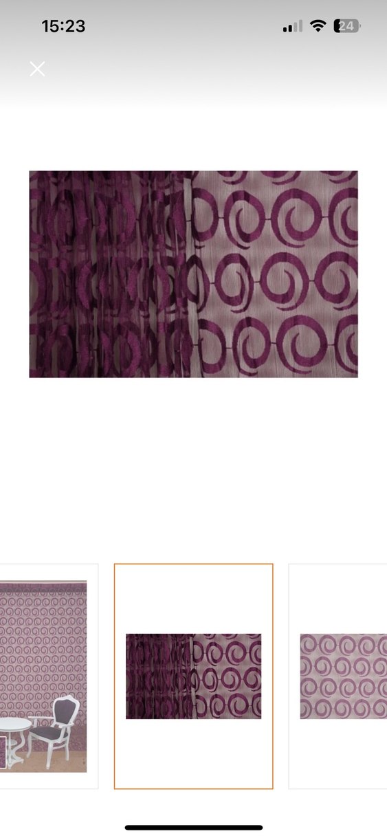 Mor Nakışlı Modern ip perde - Görsel 3