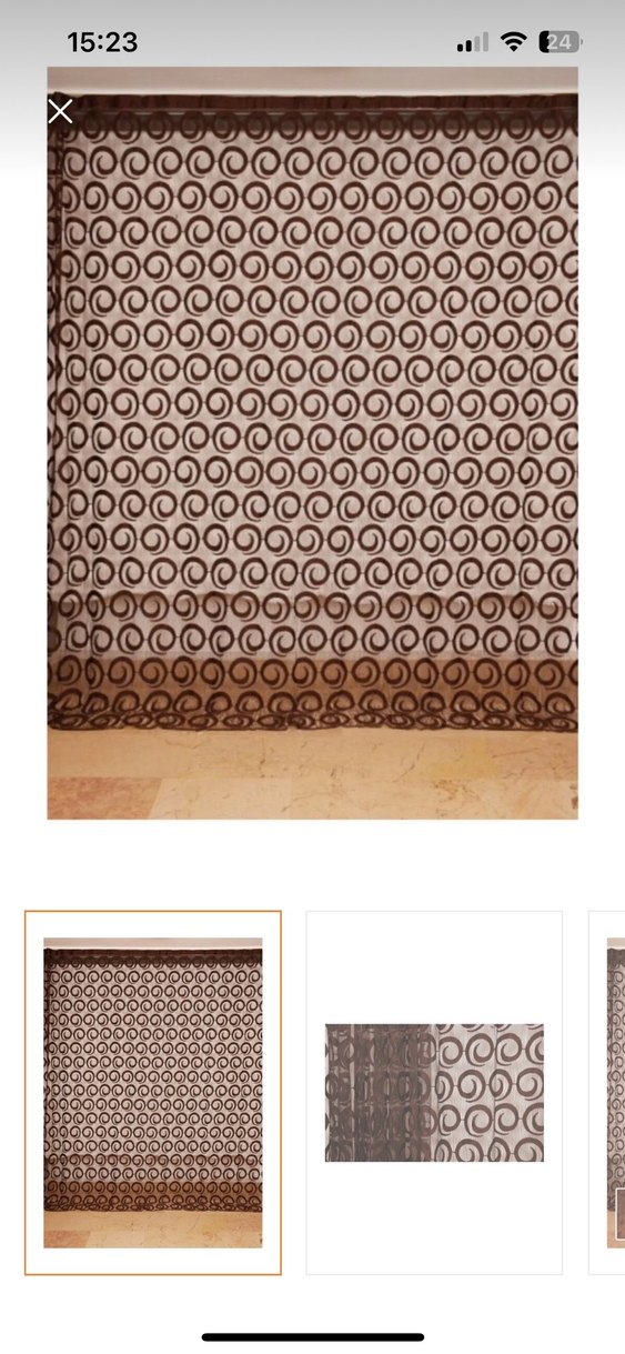 Koyu Kahverengi Nakışlı Modern ip perde - Görsel 3