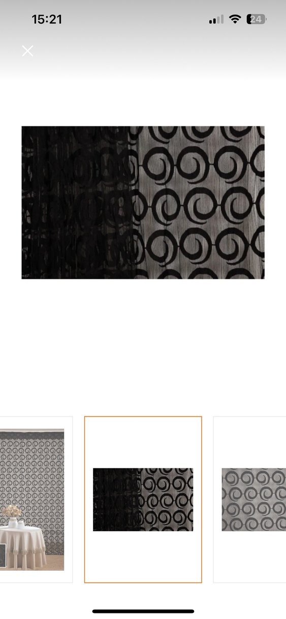 Siyah Nakışlı Gotik ip perde - Görsel 5