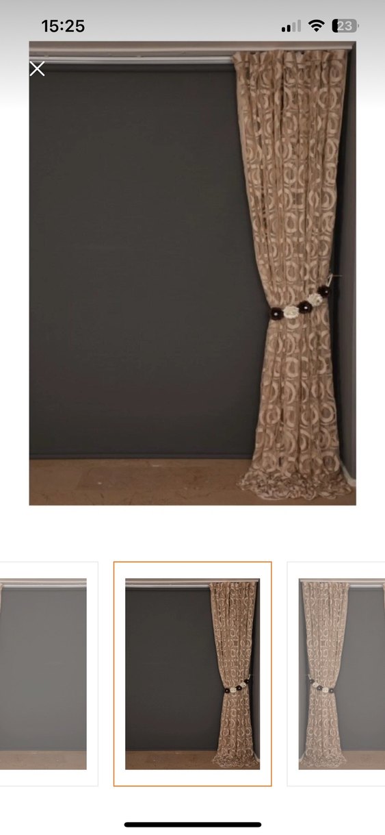 Bej Nakışlı Modern Klasik Perde - Görsel 2