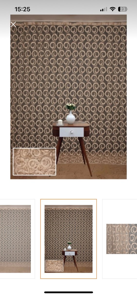 Bej Nakışlı Modern Klasik Perde - Görsel 5