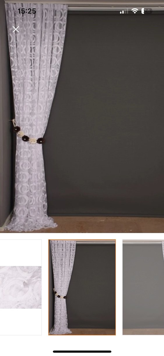 Modern Klasik Beyaz Nakışlı ip perde - Görsel 2