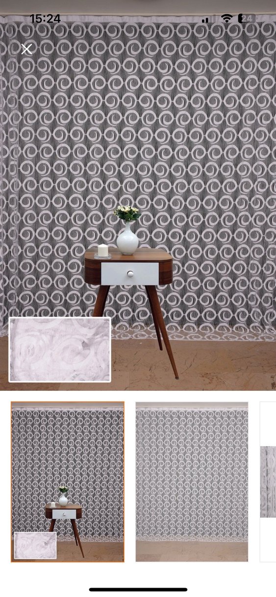 Modern Klasik Beyaz Nakışlı ip perde - Görsel 4