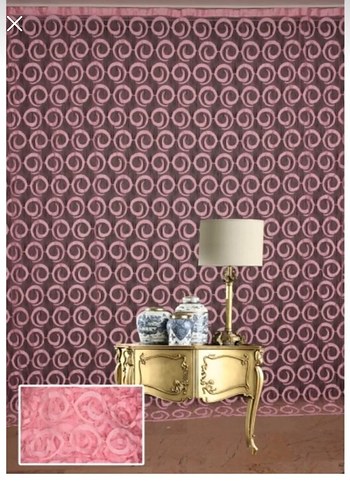 Nakışlı Pembe Perde Takımı defolu ürün - Görsel 3