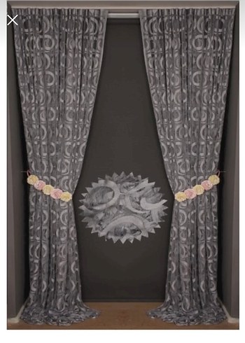 Gri Nakışlı Modern Perde - Görsel 2