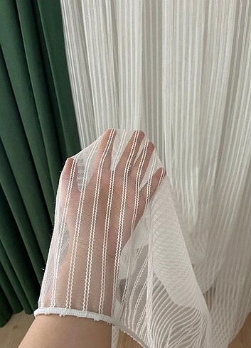 Tül perde simli cizgili - Görsel 2