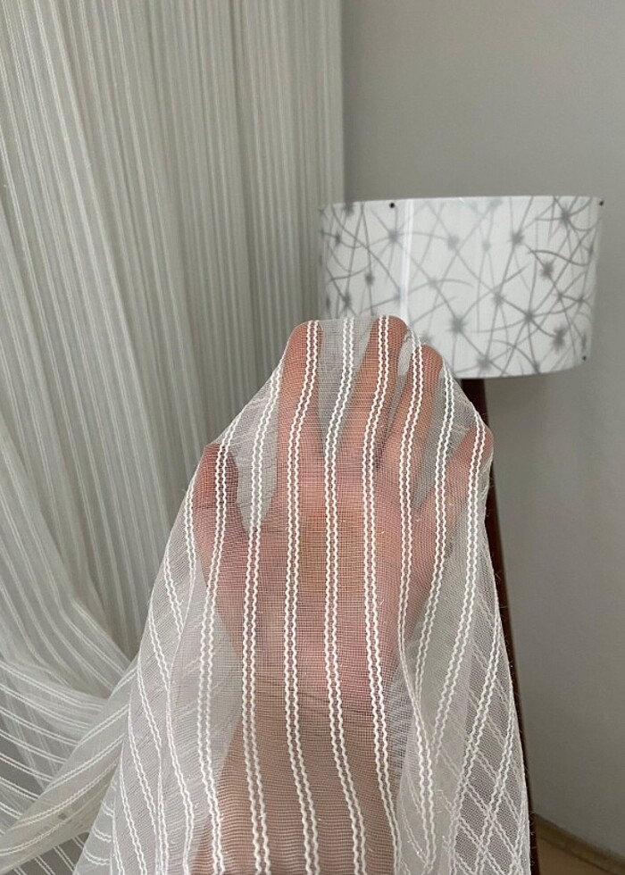 Tül perde simli cizgili - Görsel 5