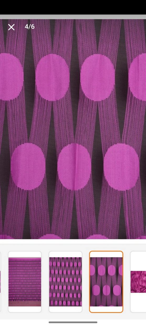 Mor Puantiyeli fuşya perde - Görsel 2