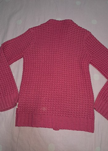 Kız Çocuk Pembe Örgü Hırka Nakışlı - Görsel 10