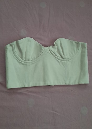 Bej Straplez Midi Büstiyer - Görsel 2