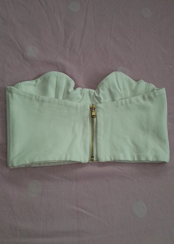 Bej Straplez Midi Büstiyer - Görsel 3