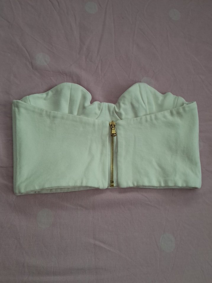 Bej Straplez Midi Büstiyer - Görsel 3