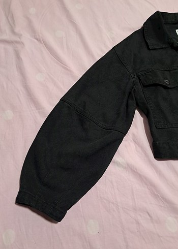 Siyah Düğmeli Kadın Denim Ceket - Görsel 5