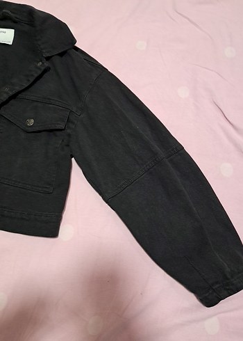 Siyah Düğmeli Kadın Denim Ceket - Görsel 4