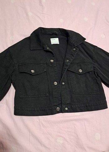 Siyah Düğmeli Kadın Denim Ceket - Görsel 6