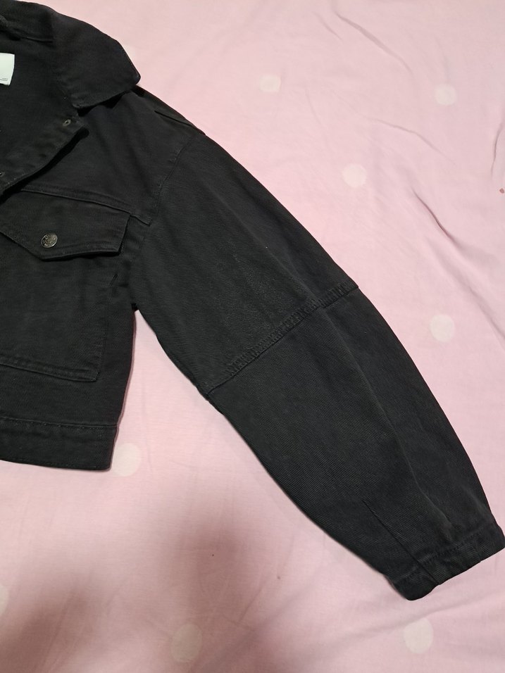 Siyah Düğmeli Kadın Denim Ceket - Görsel 3