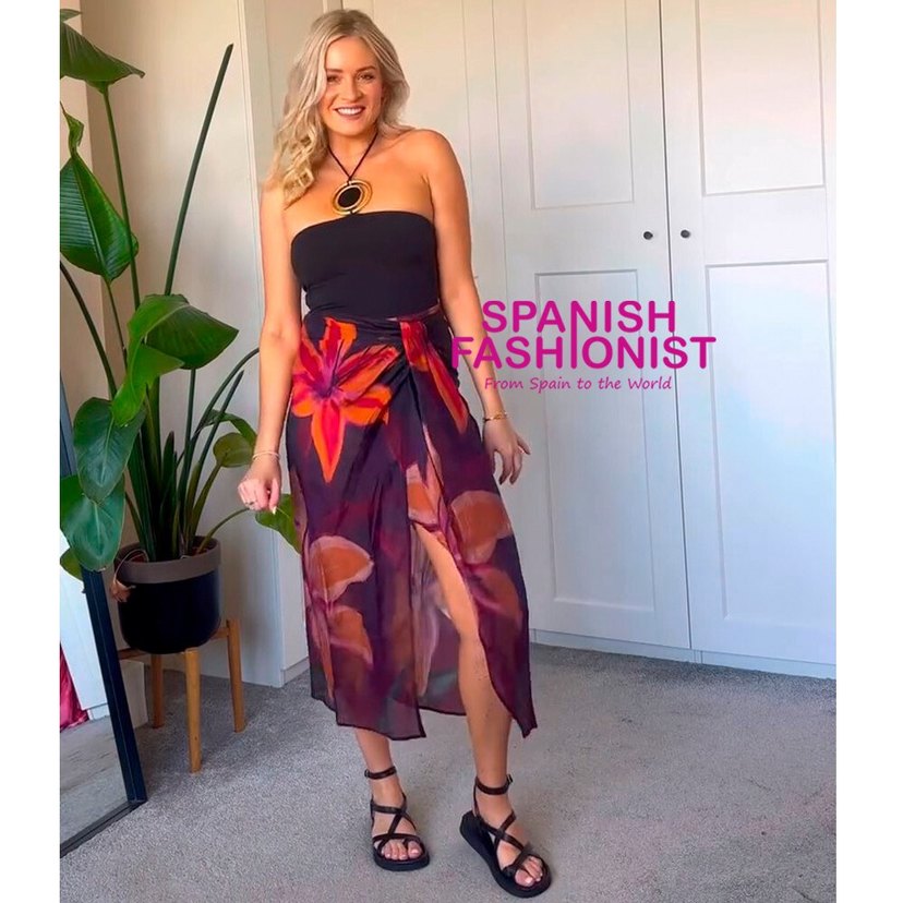 Kadın Bohem Uzun Drapeli Etek - Görsel 4