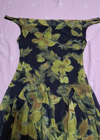 Desenli Mini Elbise - Görsel 3