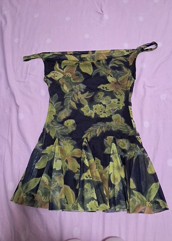 Desenli Mini Elbise - Görsel 8