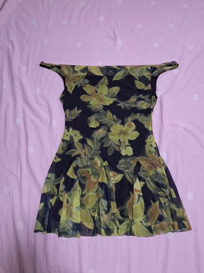 Desenli Mini Elbise - Görsel 2