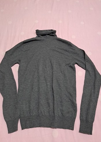 Gri Boğazlı Kadın Triko Kazak - Görsel 3