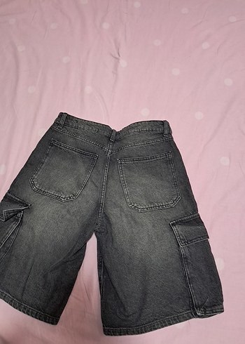 Gri Kadın Kot Şort Street Wear - Görsel 10