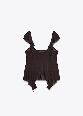 Fırfırlı V Yaka Bluz - Görsel 2