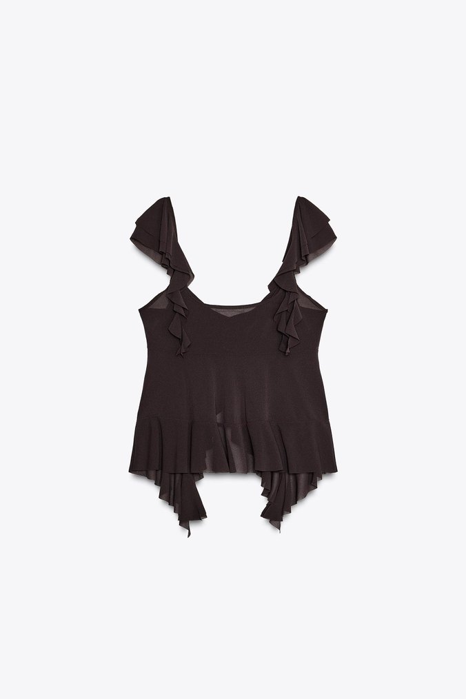 Fırfırlı V Yaka Bluz - Görsel 2