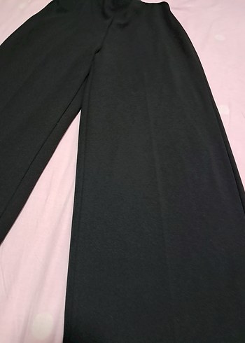 Kadın Siyah Bol Kesim Kumaş Pantolon - Görsel 2