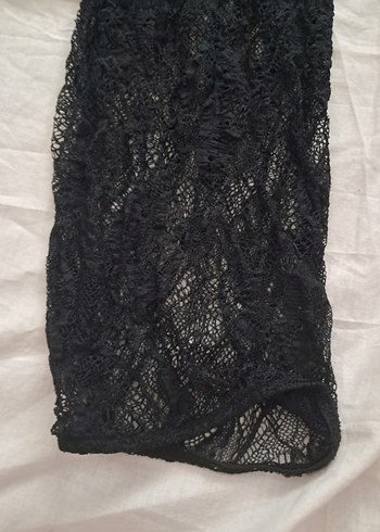Bershka Kızlar için Siyah Dantel Triko Pantolon
