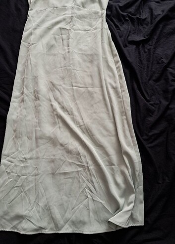 Oasis Saten Halter Yaka Midi Elbise - Görsel 6