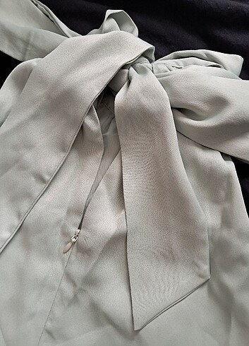 Oasis Saten Halter Yaka Midi Elbise - Görsel 15