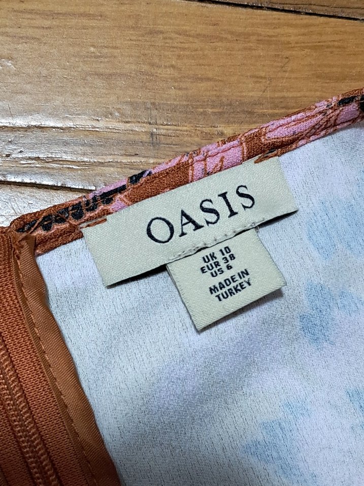 Bohem Uzun Kollu Desenli Kahverengi Elbise - Görsel 5