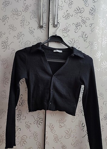 Siyah crop bluz