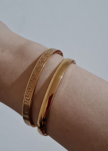 Beden altın Renk Rose gold ikili çelik bileklik