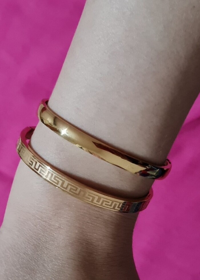 Rose gold ikili çelik bileklik  - Görsel 2