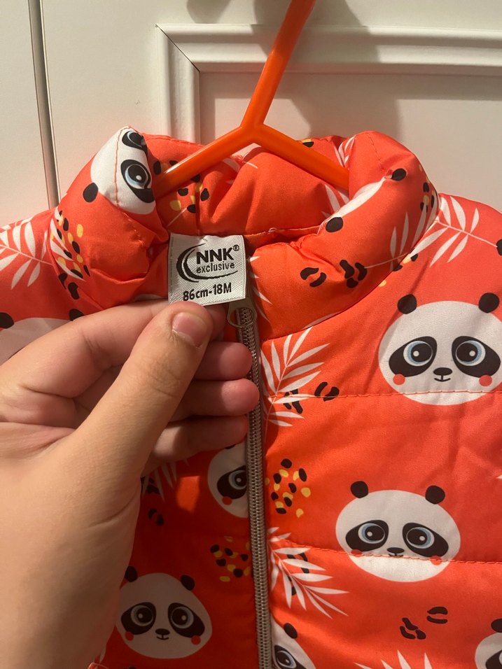 18 ay bebek Turuncu Baskılı Fermuarlı Yelek - Görsel 3