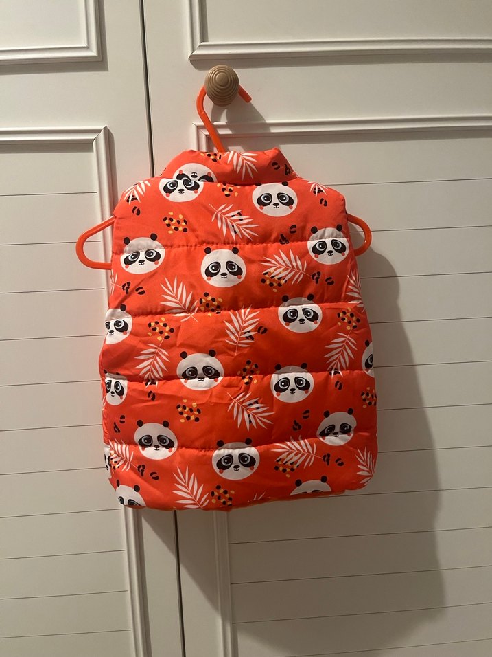 18 ay bebek Turuncu Baskılı Fermuarlı Yelek - Görsel 2