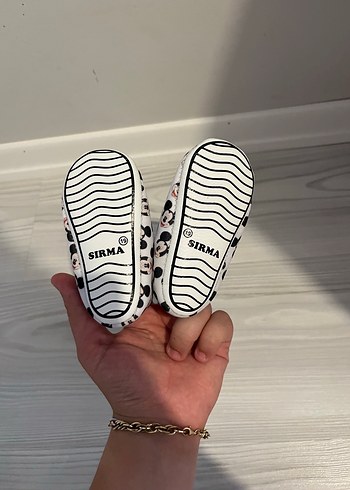 19 Beden Erkek Bebek İlk Adım Ayakkabısı Mickey Desenli