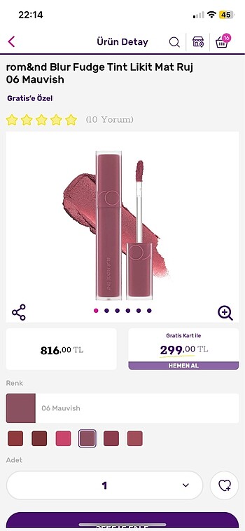 Revolution Rom&nd blur fudge Tint likit mat ruj