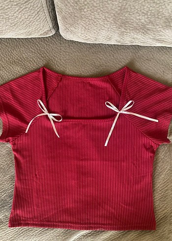 s Beden Y2K Bordo Crop