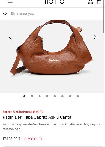 Hotiç Kadın Deri Çapraz Askılı Çanta